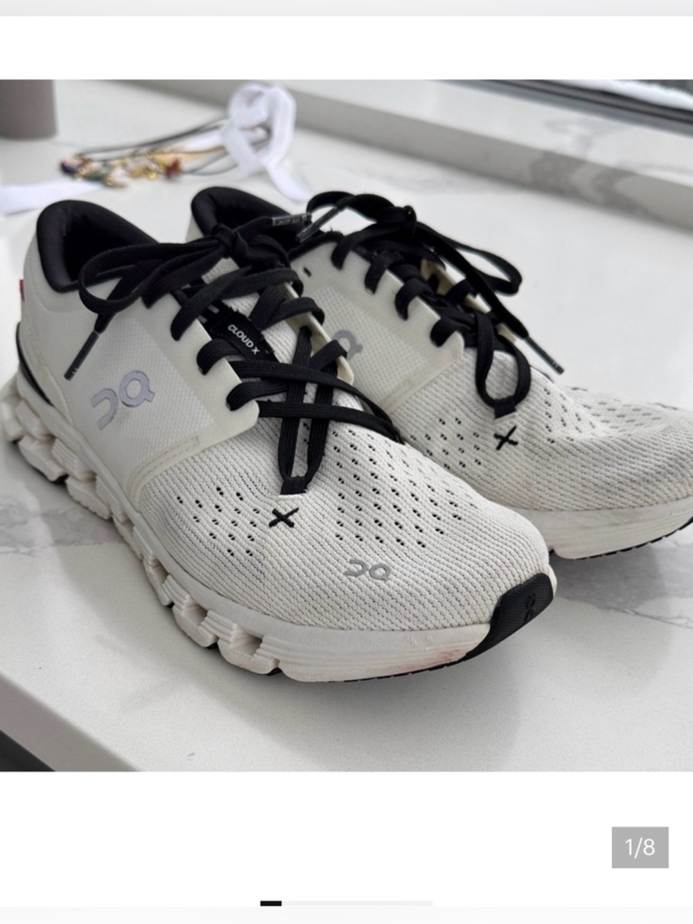 On Running Cloud X Cloudtec Black and White Performance Sneakers - Picture 2 of 9